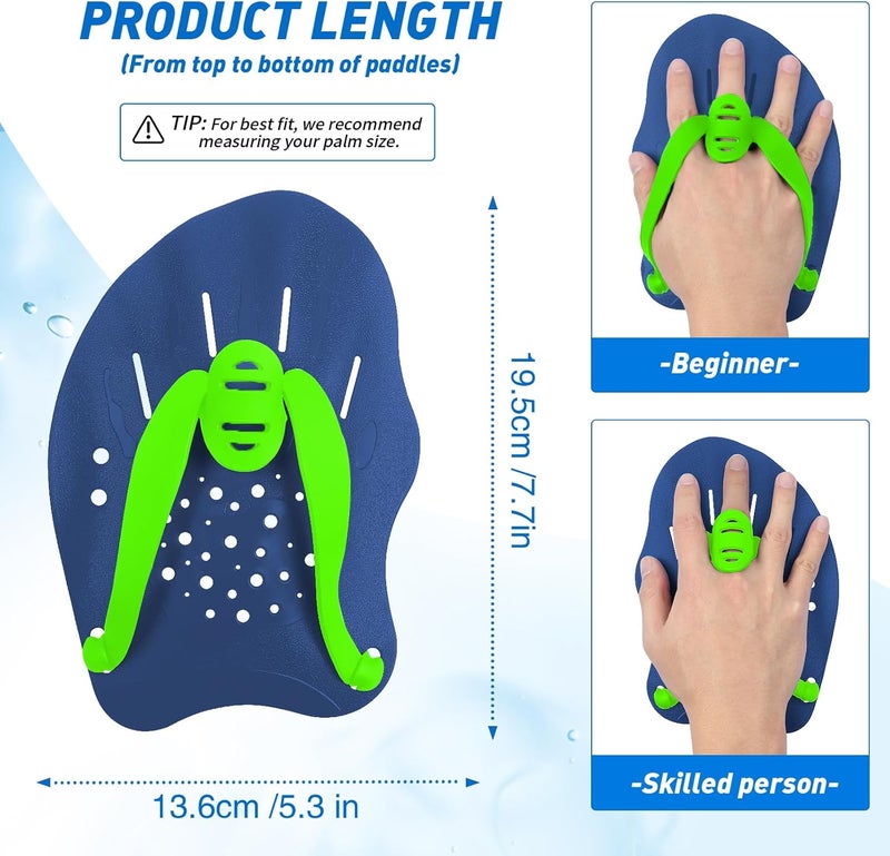 Grstltd Swimming Paddles for Hands, Swimming Training Hand Paddles with Adjustable Straps, Swim Paddles for Adult Children Unisex Professional Swimming Accessories - 1 Pair - Image 2